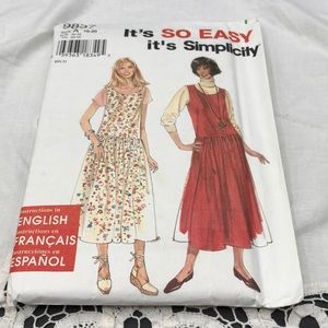Jumper Pattern, Original UNCUT Dress Pattern Simplicity Size 10/12/14/16/18/20